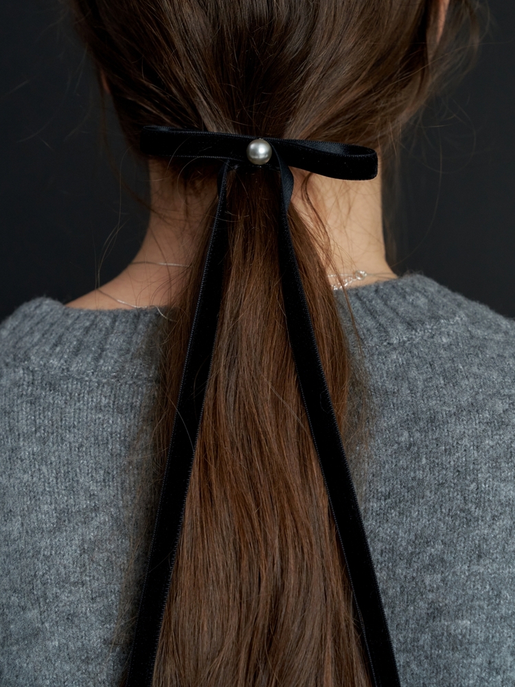 Classic Velvet Ribbon Hair Pin M (L233MHA070)