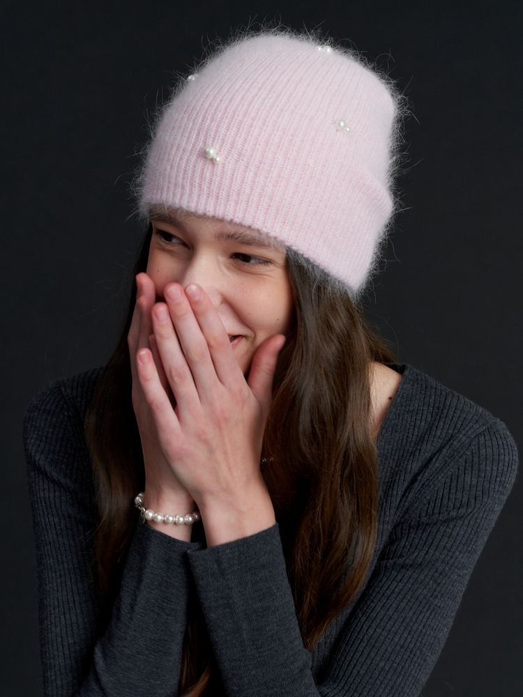 Pearl Snowman Angora Beanie_5COL (L234MCP040)