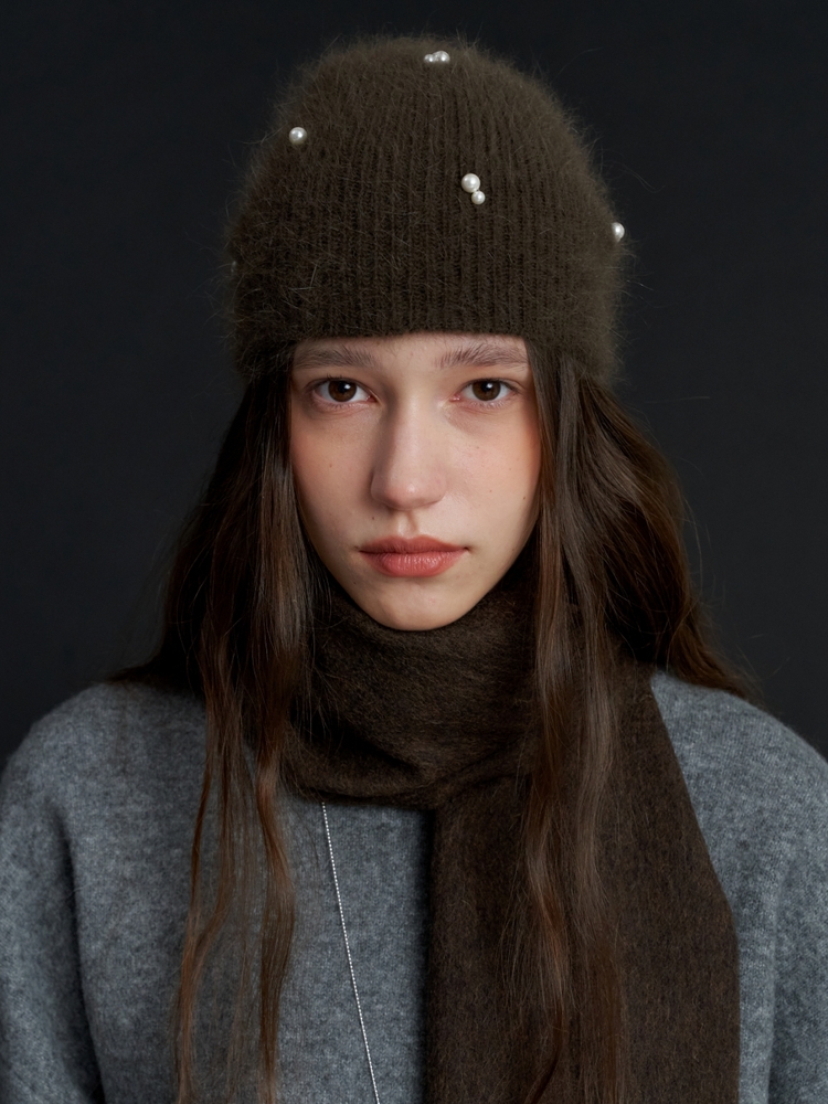 Pearl Snowman Angora Beanie_5COL (L234MCP040)