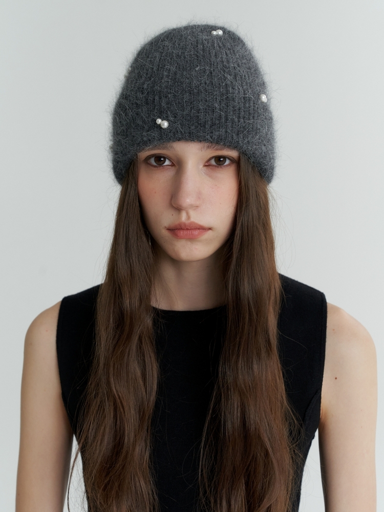 Pearl Snowman Angora Beanie_5COL (L234MCP040)