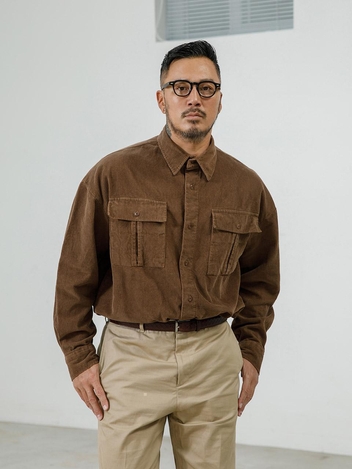 러기드하우스 : 모건 프리스 코듀로이 셔켓 브라운