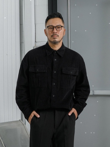 러기드하우스 : 모건 프리스 코듀로이 셔켓 블랙