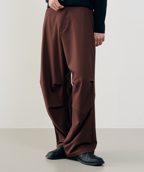 Rivet parasuit banding slacks [BROWN]