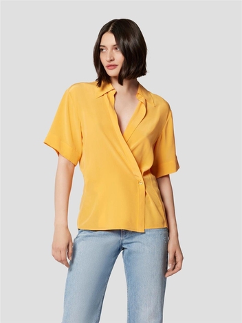 이큅먼트 EVERLY SILK SHIRT - APRICOT ORANGE