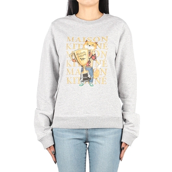 [메종키츠네] 23FW (LW00310KM0001 LIGHT GREY MEL) 여성 폭스 챔피언 맨투맨