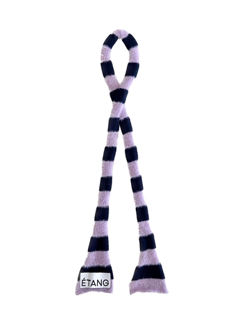 Etang Knit Scarf | Angora Stripe _ purple & navy