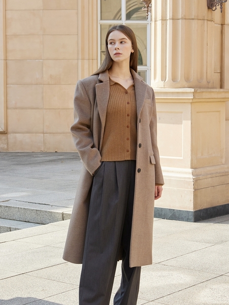 WOOL OVERSIZED COAT [BEIGE]