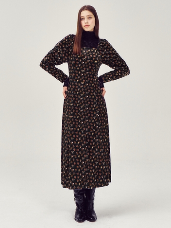Square Neck Velvet Dress VC239OOP010M