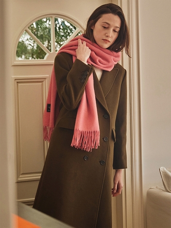 Merino Wool Shawl muffler - Pink