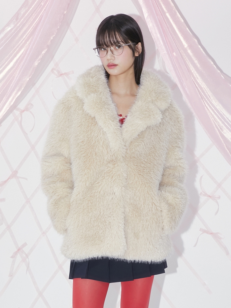 GRACE FUR JACKET (BEIGE)