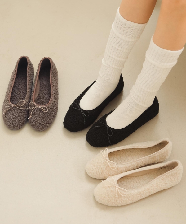 clo8934 Ribbon fur flat _ 3colors