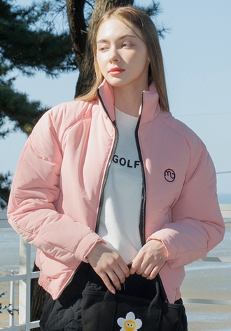 하이브리드 숏 패딩 핑크