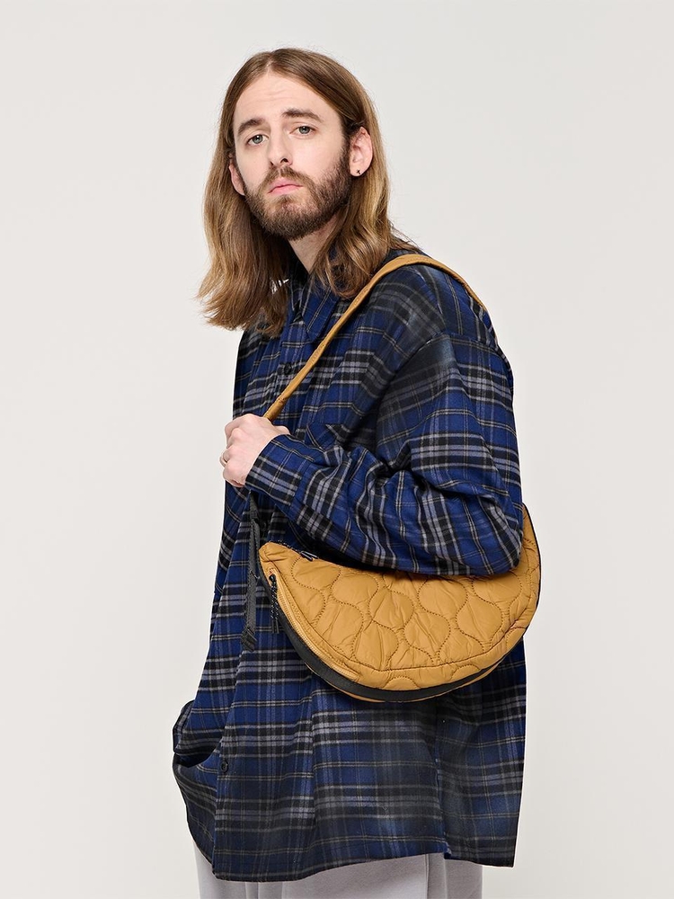 CB QUILTING HALF CIRCLE CROSS BAG (MUSTARD)