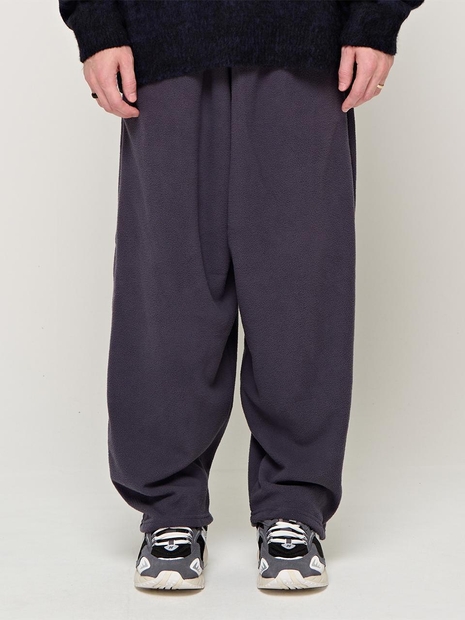 CB FLEECE WIDE PANTS (CHARCHOL)