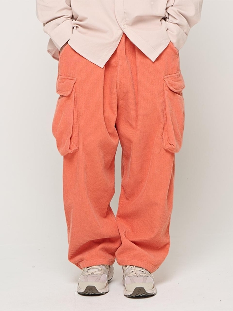 CB CORDUROY BANDING CARGO PANTS (ORANGE)
