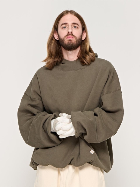 CB FLEECE ROLL UP OVER HOOD (KHAKI)