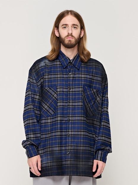 CB OVERSIZE CHECK SHIRT (BLUE)