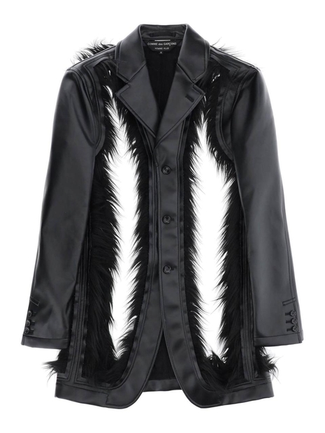 꼼 데 가르송 옴므 플러스 Comme des garcons homme plus faux leather destroyed balzer with eco-fur trims PL J060