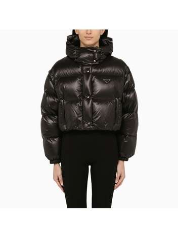 프라다 Prada Black convertible Re-nylon bomber jacket with logo 29197311A9