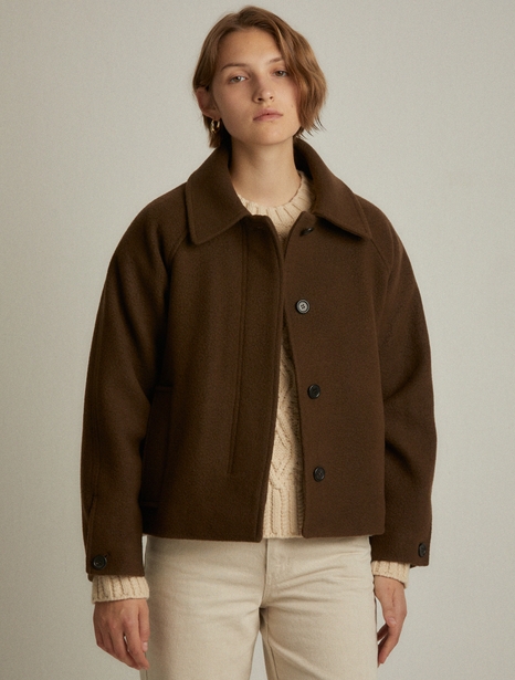 Raglan half coat (brown)