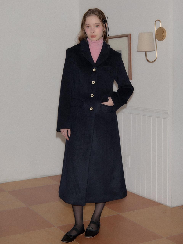 Hourglass Long Coat_ Navy