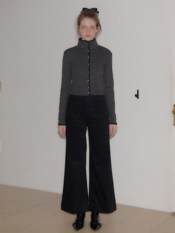 Corduroy Wide Pants_ Black