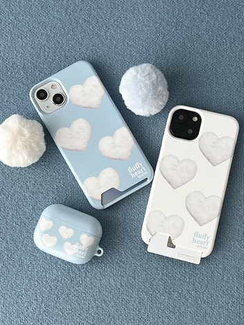 pattern fluffy heart snow 디자인 [카드수납 폰케이스]