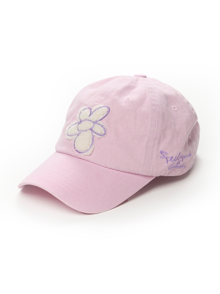 GRAFFITI FLOWER PIGMENT BIOWAHED BALL CAP PINK