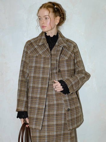 Cest_Autumn wool plaid set_Jacket