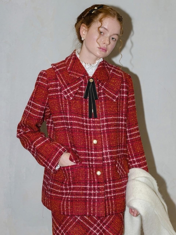 Cest_Holiday red plaid set_Jacket