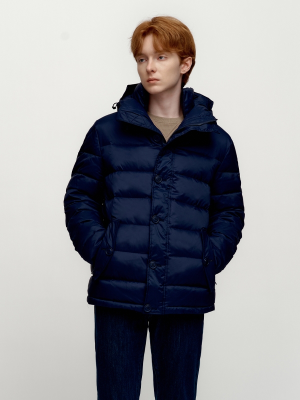 Goose Down Quilting Hooded Parka_Blue