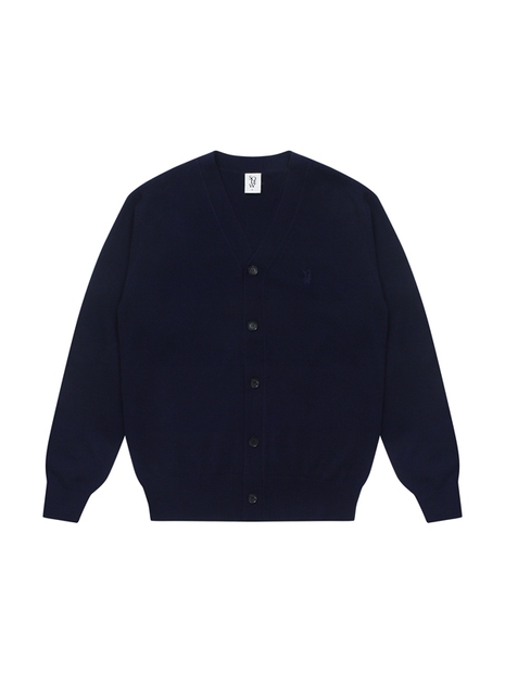 Basic V Neck Cardigan_Navy