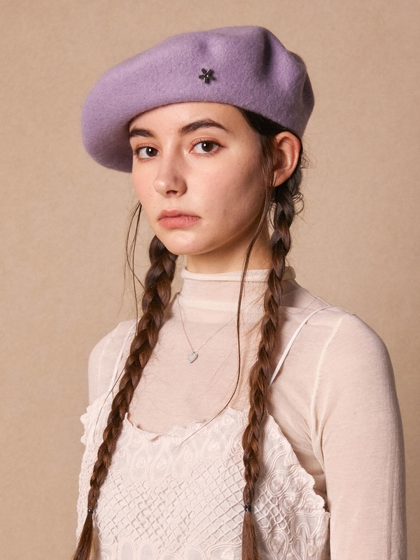 ADORABLE WOOL LIGHT PURPLE BERET