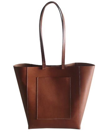 Leather Shopper Bag / Brown