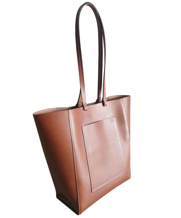 Leather Shopper Bag / Brown