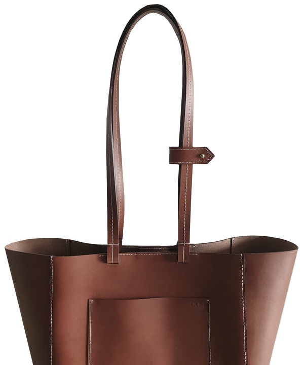 Leather Shopper Bag / Brown