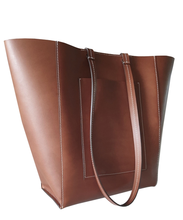 Leather Shopper Bag / Brown