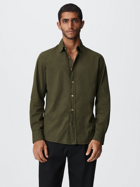 [MANGO] MAN 슬림 핏 코튼 셔츠 Beige/Khaki_37004021
