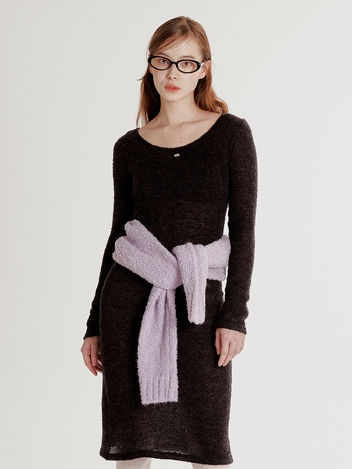 WOOL LAYERED DRESS_CHARCOAL GREY