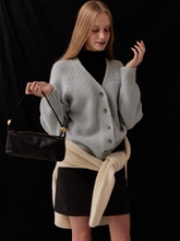 BOUCLE  WOOL REGLAN CARDIGAN - SKY