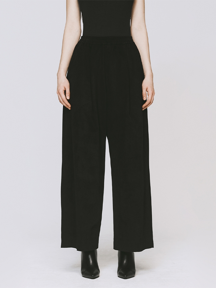 ONE TUCK COTTON WIDE PANTS BLACK 코튼 와이드 팬츠