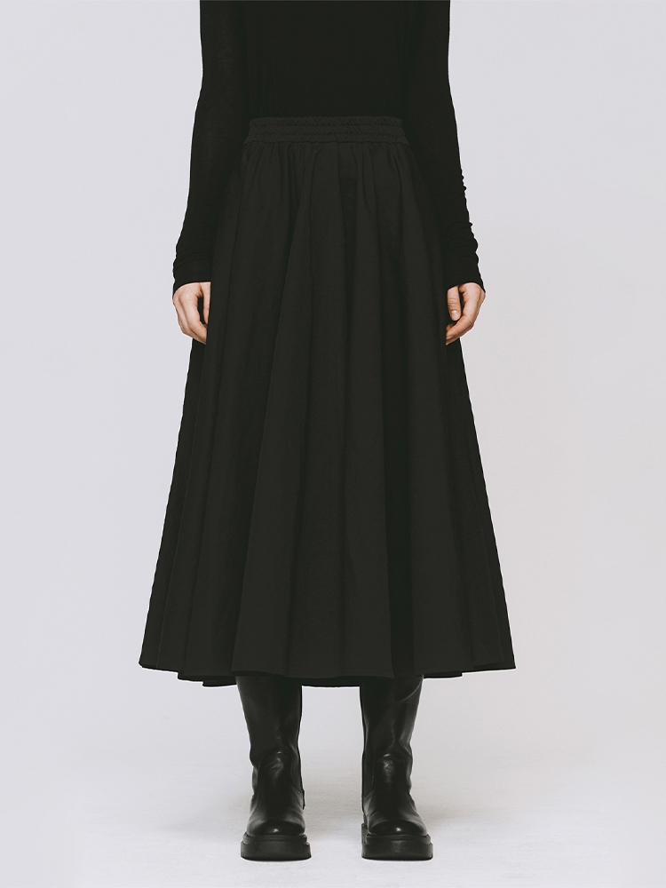 FULL FLARED MAXI SKIRT BLACK 플레어 맥시 스커트