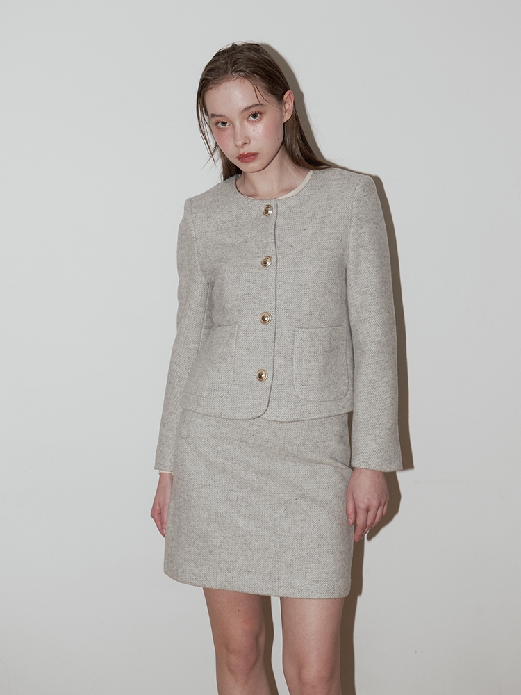 MARIE WOOL MINI SKIRT_GREY