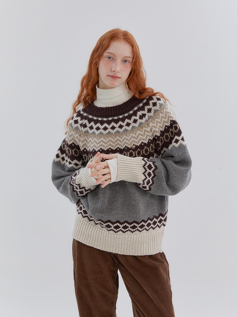 ANC NORDIC PULLOVER KNIT_GREY