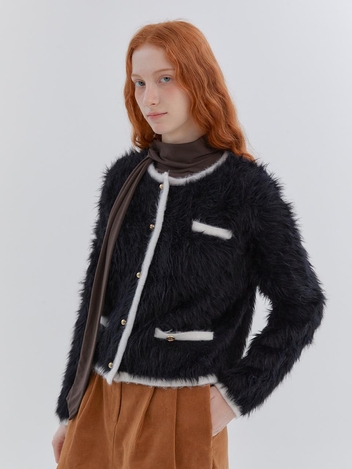 ANGORA KNIT JACKET_BLACK