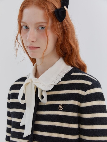 ANC POCKET STRIPE CARDIGAN_BLACK