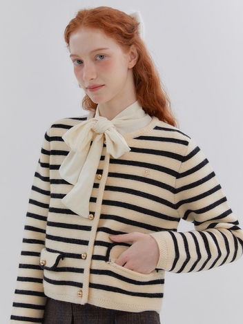 ANC POCKET STRIPE CARDIGAN_IVORY