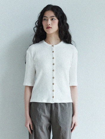Coconut modal cardigan / White