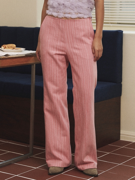 Birkin color denim pants / Pink red