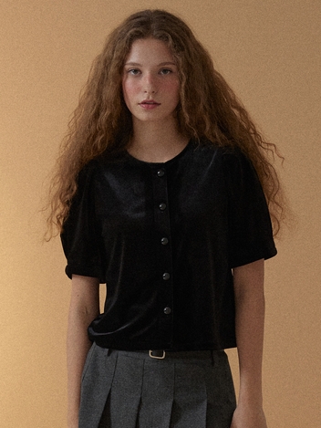 Audrey velvet bolero / Black